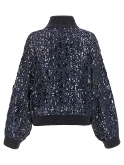 Abbagliante cardigan da ricamo coccodrillo