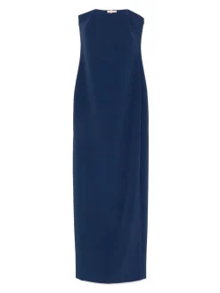 Abito lungo guaina in blu navy