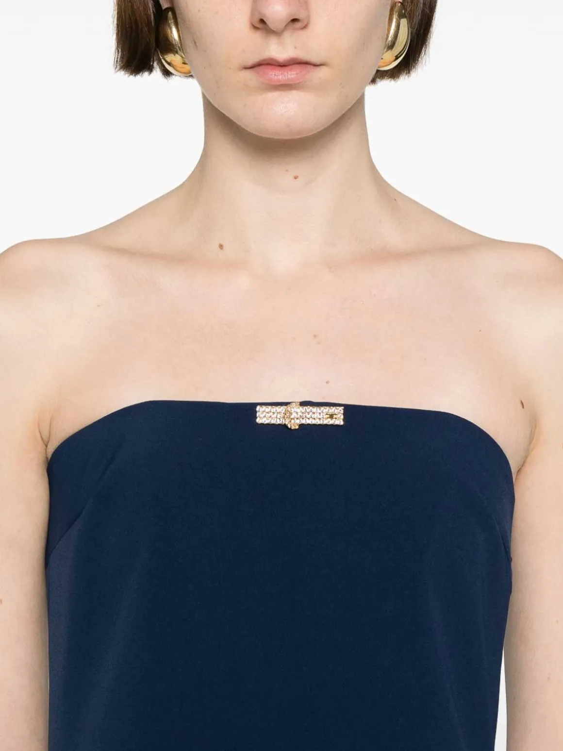 Abito lungo guaina in blu navy