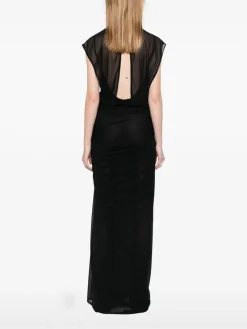 Abito lungo in tulle nero