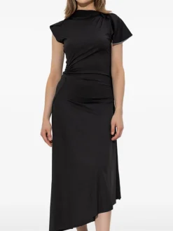 Abito midi asimmetrico nero