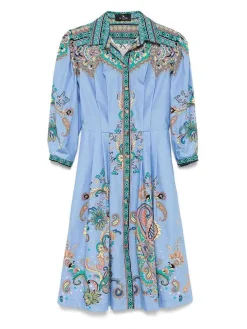 Abito midi di cotone motone blu