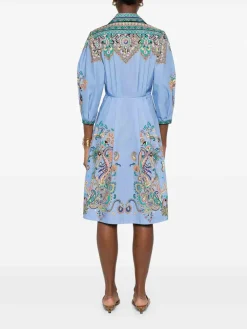 Abito midi di cotone motone blu