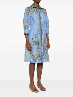 Abito midi di cotone motone blu