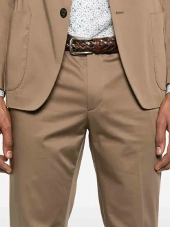 Abito miscelato in cotone marrone cammello