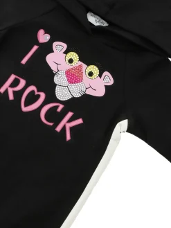 Abito nero con stampa Pink Panther