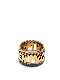 Anello con cristalli graffiti placcati oro