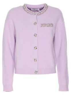 Autoritratto lilla cristallo cardigan