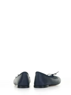 Ballerina Blu Navy In Pelle