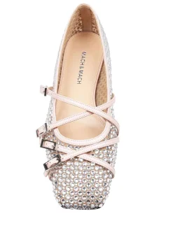 Ballerina In Rete Con Cristalli Applicati