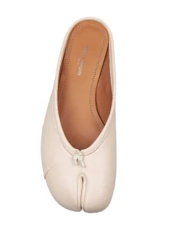 Ballerina Mule In Pelle Colore Latte