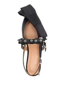 Ballerina slingback con fiocco grande in raso