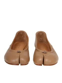 Ballerina Tabi In Pelle Colore Camel
