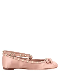 Ballerine in raso con borchie iconiche