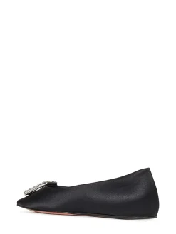 Ballerine piatte Camelia in raso di seta nero