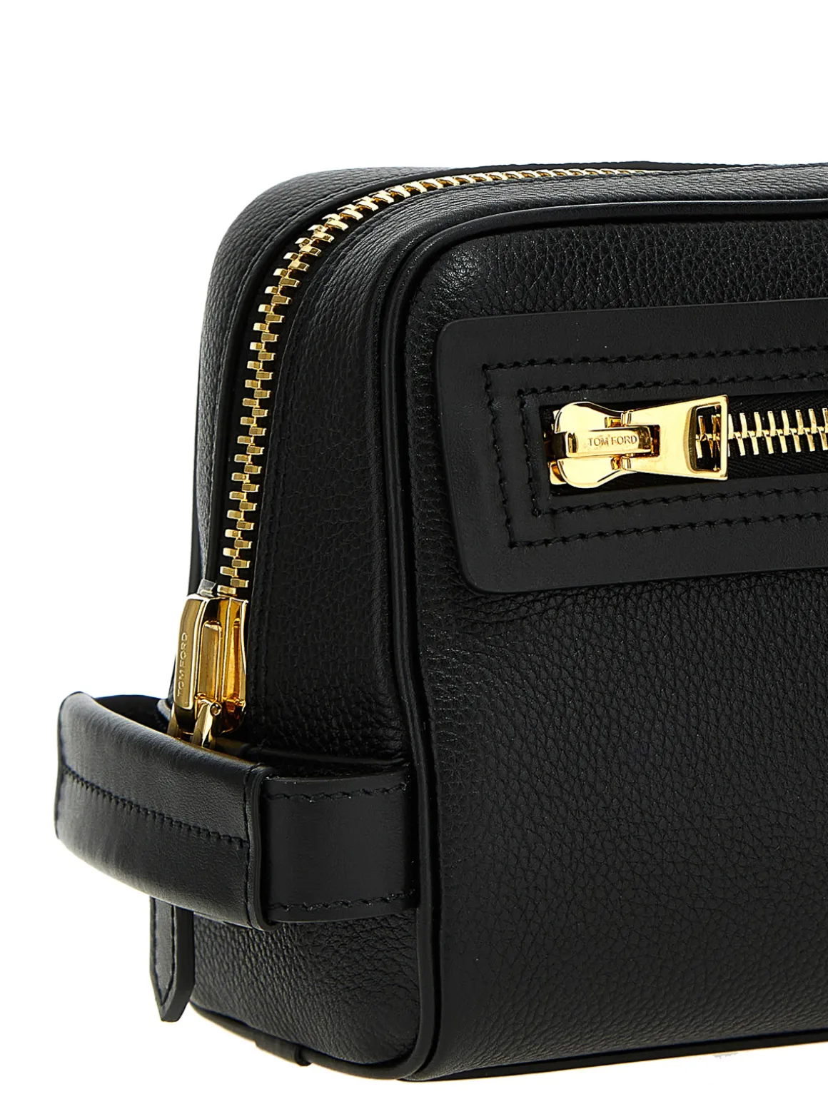Beauty case in pelle con logo