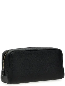 Beauty case in pelle con logo