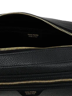 Beauty case in pelle con logo