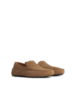 Beige Suede Loafers