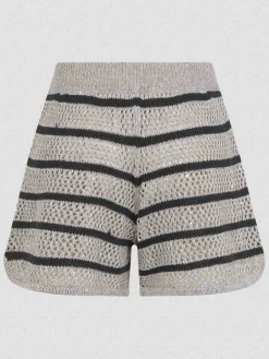 Bermuda a maglia a strisce