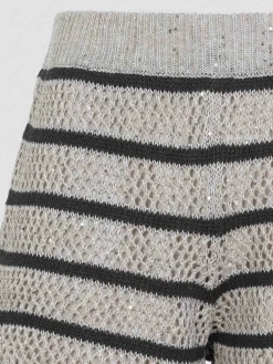 Bermuda a maglia a strisce