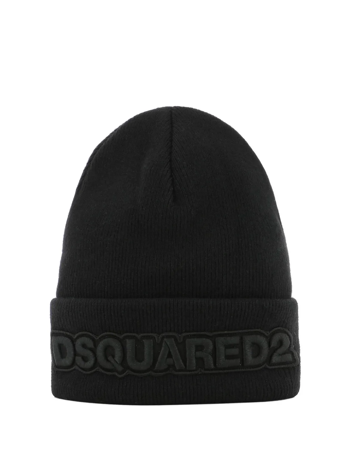 Berretto Dsquared2 nero in lana a costine