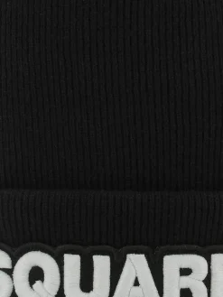 Berretto Dsquared2 nero in lana a coste