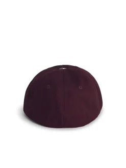 Berretto ovale in cotone bordeaux