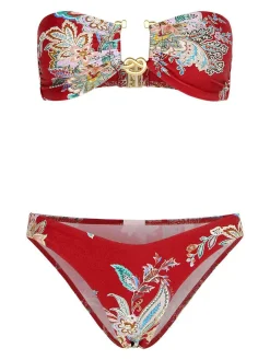 Bikini di miscela di poliammide rossa