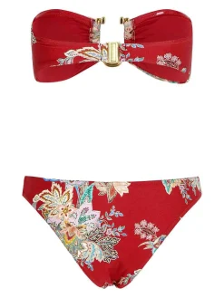 Bikini di miscela di poliammide rossa
