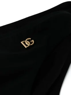 Black Bikini Bottoms With Logo Plaque