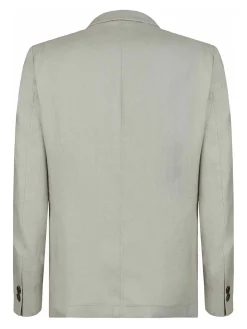 Blazer a doppio petto di lino verde salvia
