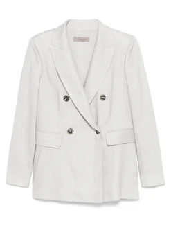 Blazer a doppio petto grigio chiaro