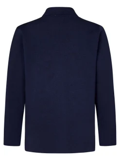 Blazer a doppio petto in filo blu navy