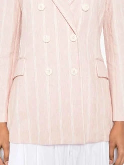 Blazer a doppio petto rosa poudre