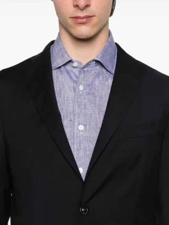 Blazer a k-giacket di lana virgin blu scuro