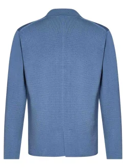 Blazer a petto singolo in maglia azzurro