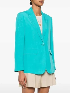 Blazer a petto singolo in turchese
