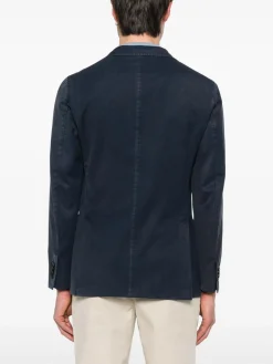Blazer di lana blu scuro a petto singolo