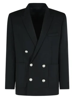 Blazer di lana vergine nera