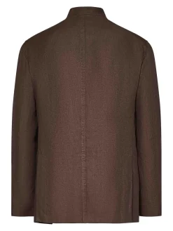Blazer di lino colorato a petto singolo