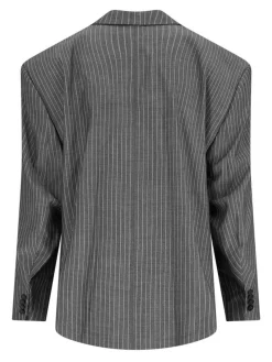 Blazer Doppiopetto In Lana Vergine E Mohair