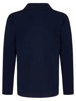 Blazer in maglia blu scuro a petto a pezzi