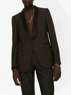 Blazer nero a micro pois