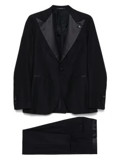 Blu Virgin Wool Single-Breasted Abito