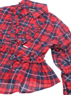 Blusa rossa e blu check
