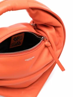 Borsa a mano in pelle in arancione