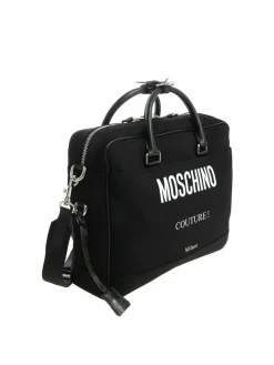 Borsa a mano in tessuto nero con lucchetto