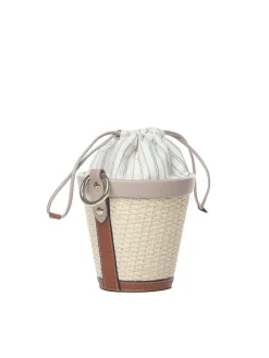Borsa a secchiello in paglia