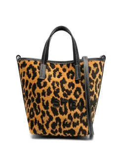 Borsa a secchio leopardo-jacquard